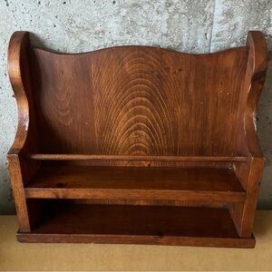 Vintage Rustic Pine Wall Shelf | Country Farmhouse Wooden Display Shelf